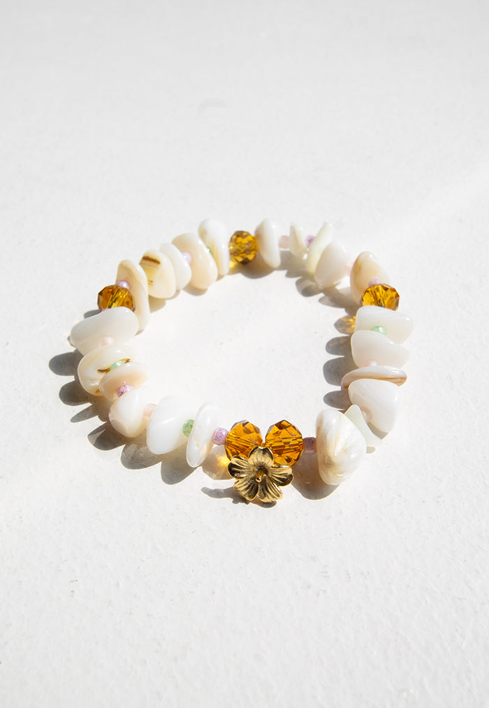 Envet Beaded Bracelet -  Cameo White