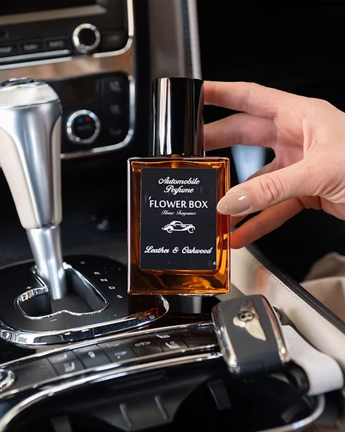 Flower Box Automobile Perfume (100ml) - Leather & Oakwood