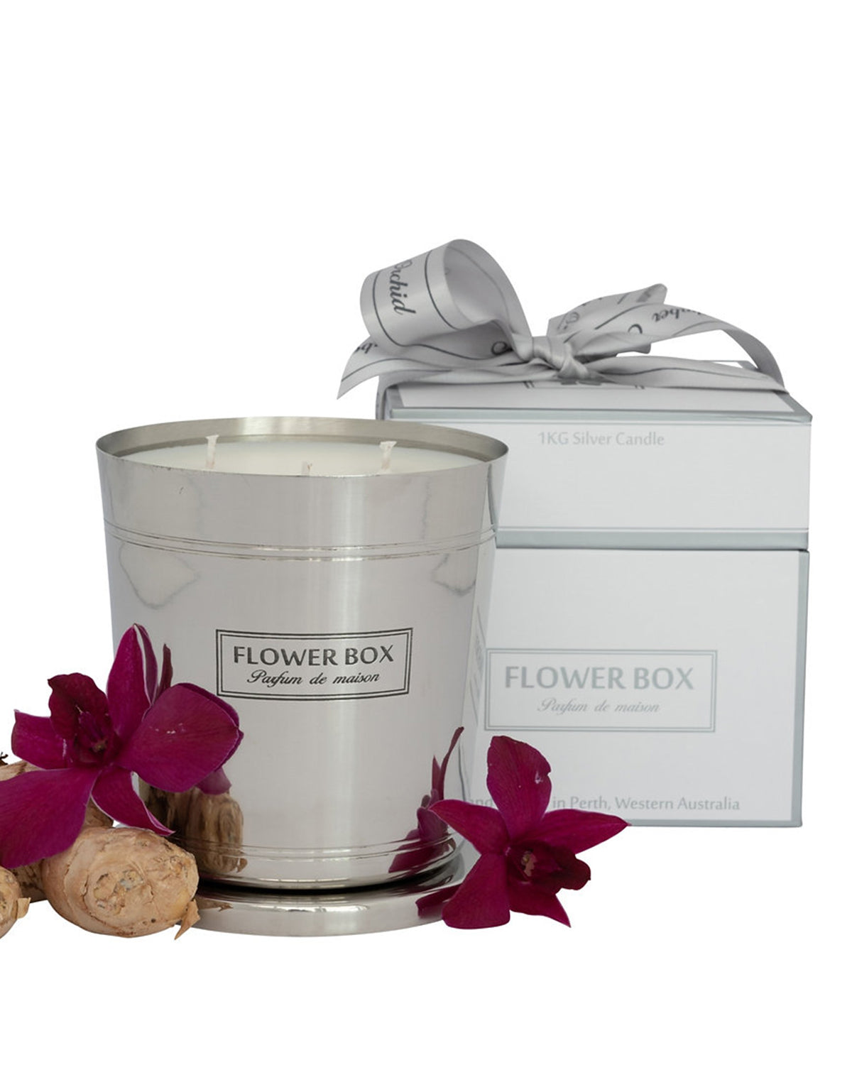 Flower Box Hallmark Candle (1kg) - Amber Orchid
