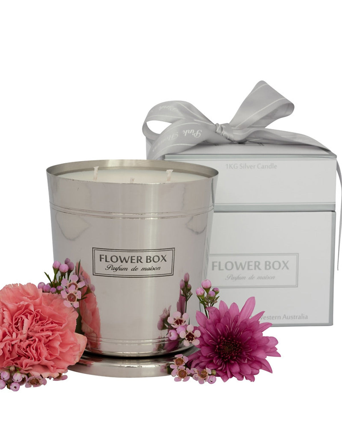 Flower Box Hallmark Candle (1kg) - Pink Flowers