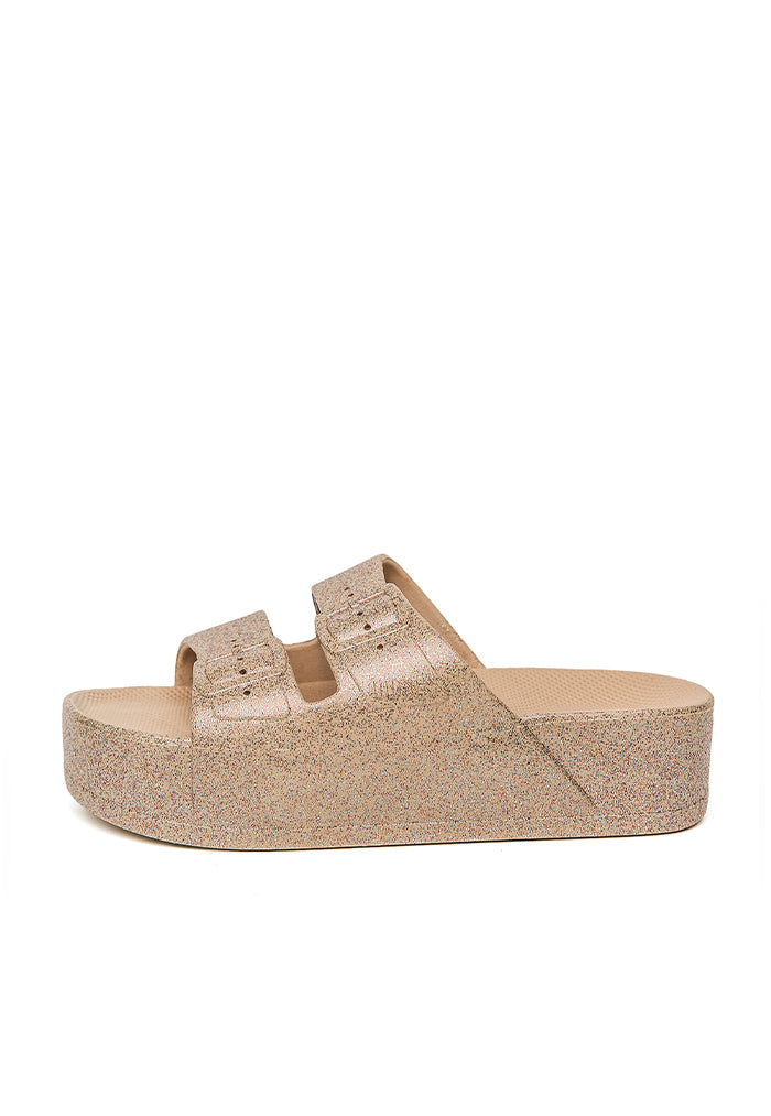 Freedom Moses High Sandy Glitter Platforms