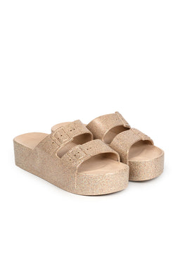 Freedom Moses High Sandy Glitter Platforms