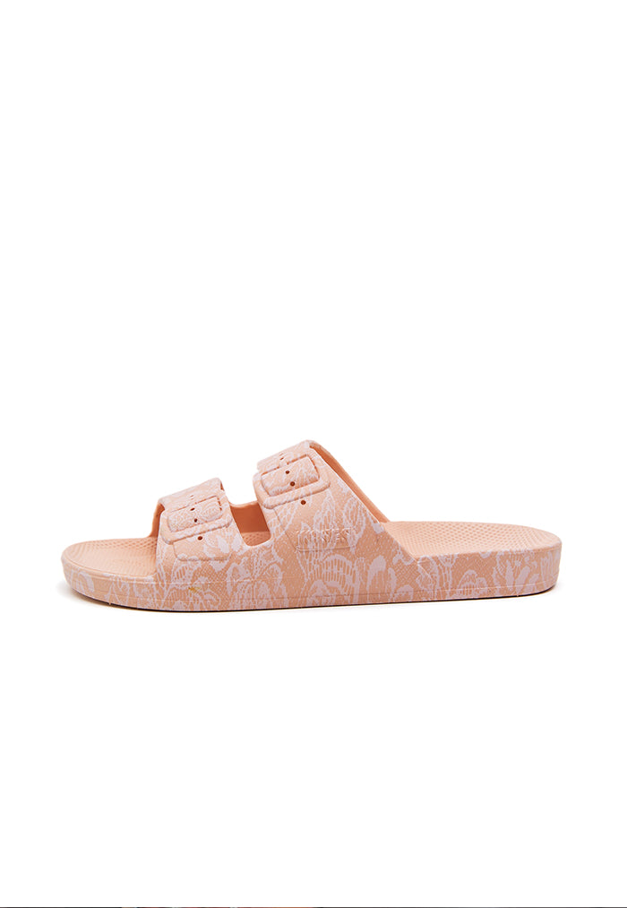 Freedom Moses Lace Apricot Slides