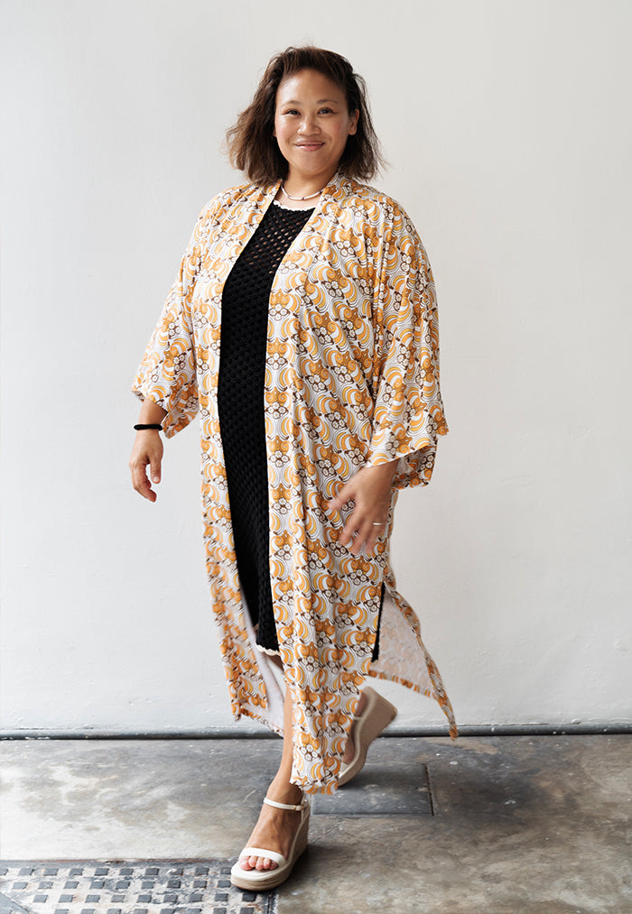 Dahlia Maxi Kimono - Lemon Groovy