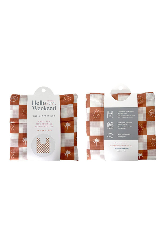 Hello Weekend Foldable Shopper Bag - Icons