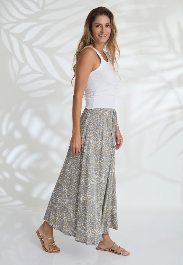 Indii Breeze Channy Maxi Skirt - Puzzle Grey