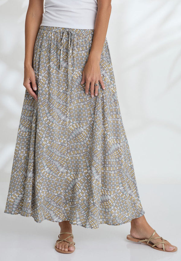 Indii Breeze Channy Maxi Skirt - Puzzle Grey