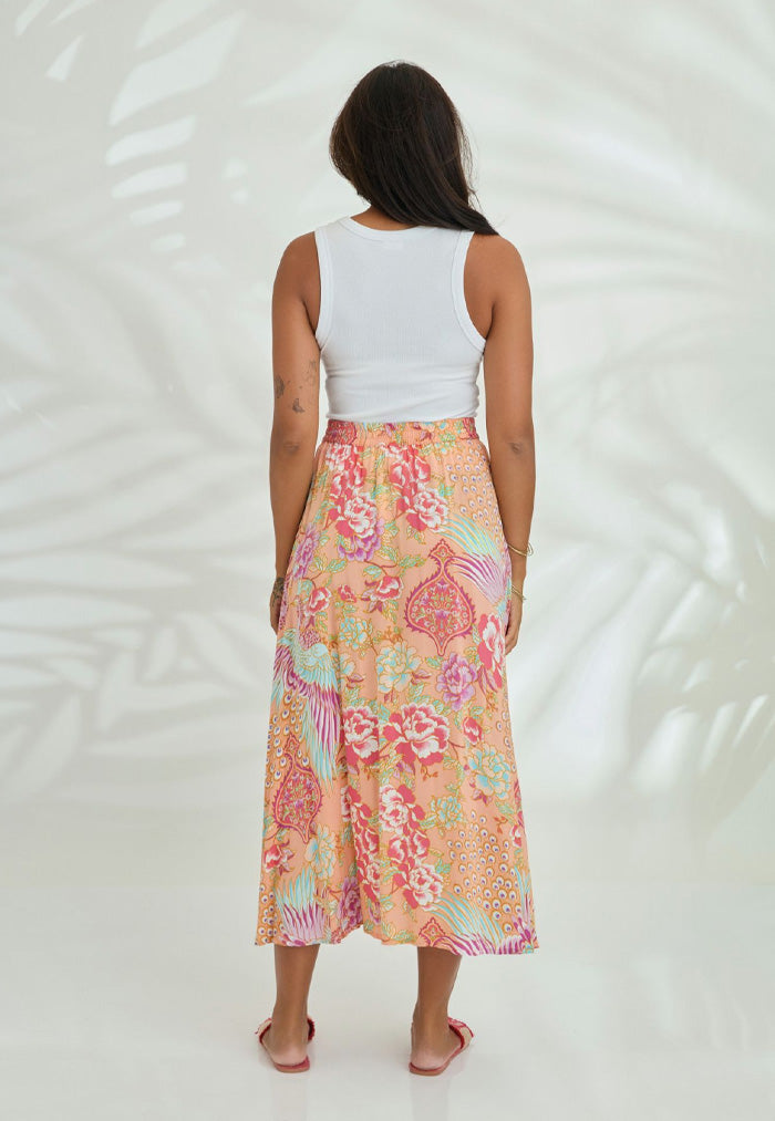 Indii Breeze Channy Maxi Skirt - Peach Burst