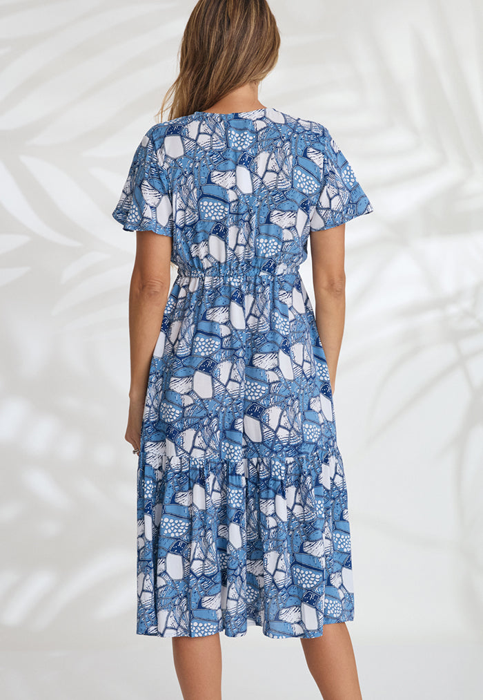 Indii Breeze Delta Dress - Tile Blue