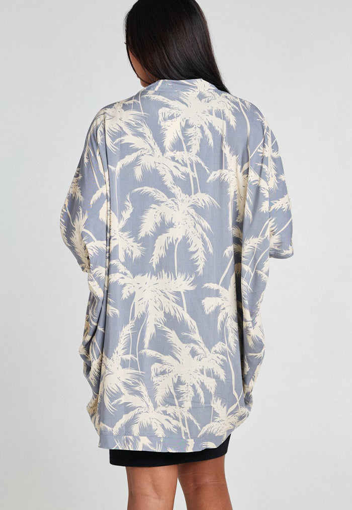 Indii Breeze Short Kimono - Palm Grey