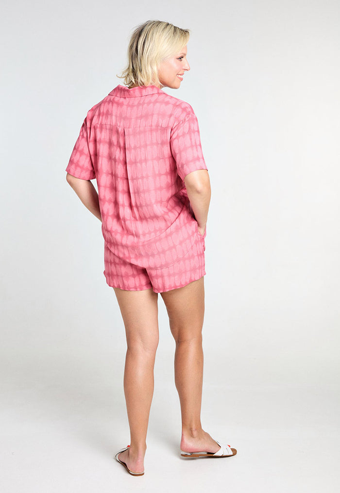 Indii Breeze Maria Shirt & Shorts Set - Red Rays