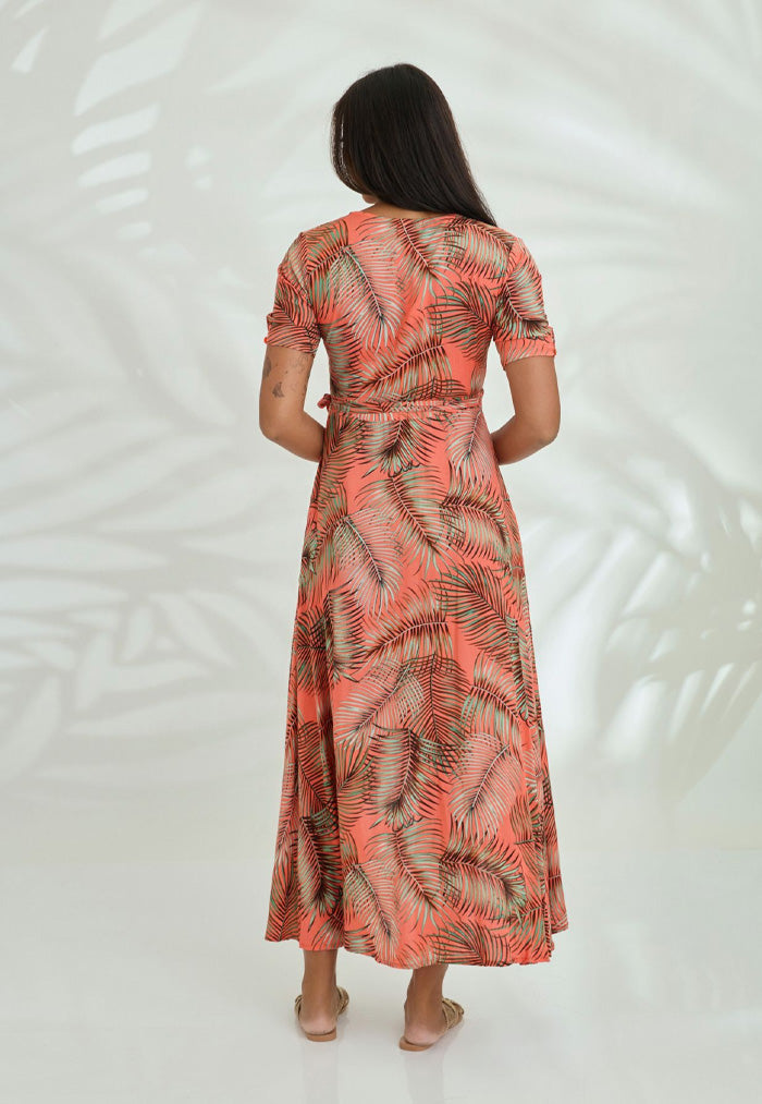 Indii Breeze Renae Wrap Maxi Dress - Java Orange