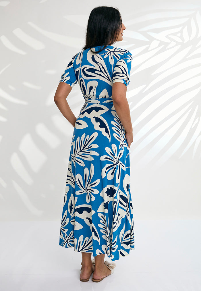 Indii Breeze Renae Wrap Maxi Dress - Blue Love