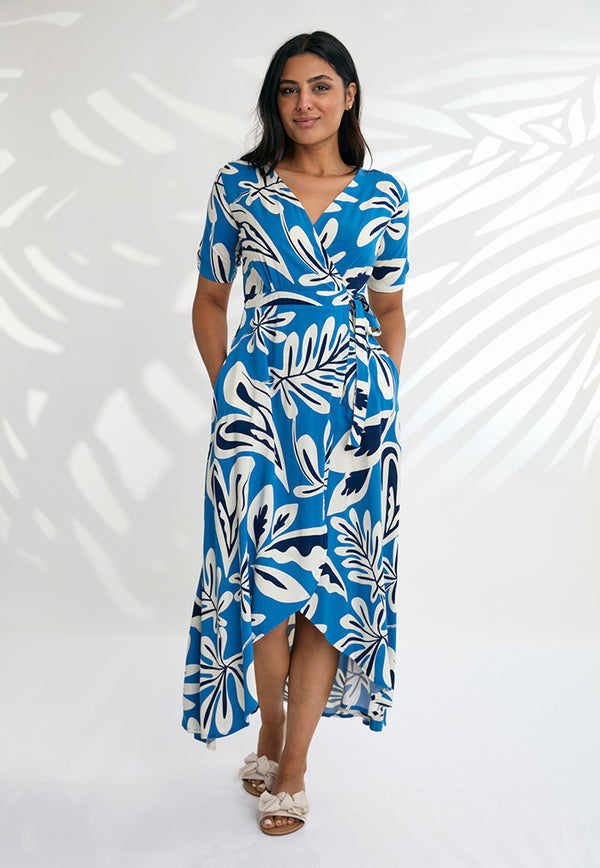 Indii Breeze Renae Wrap Maxi Dress - Blue Love