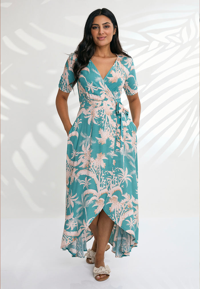 Indii Breeze Renae Wrap Maxi Dress - Indy Mint