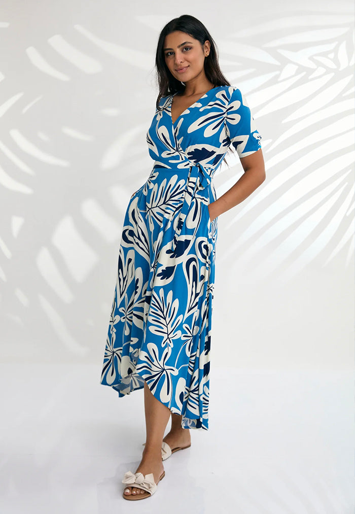 Indii Breeze Renae Wrap Maxi Dress - Blue Love