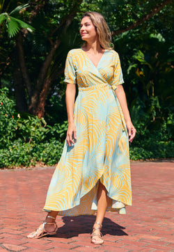 Indii Breeze Renae Wrap Maxi Dress - Zazzle Yellow