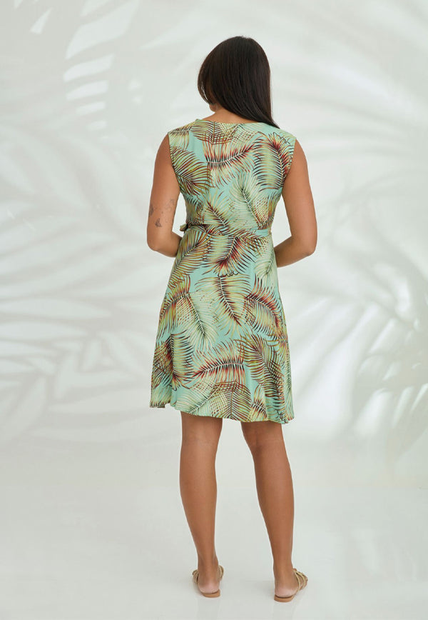 Indii Breeze Sandy Wrap Dress - Java Green