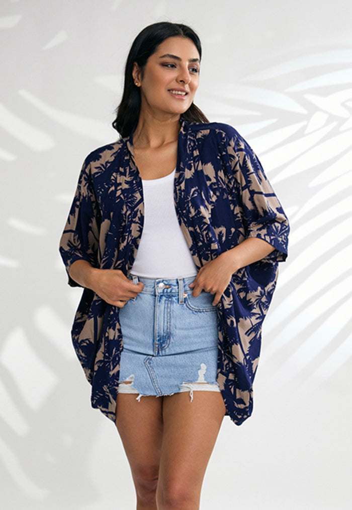 Indii Breeze Short Kimono - Dreamy Blue