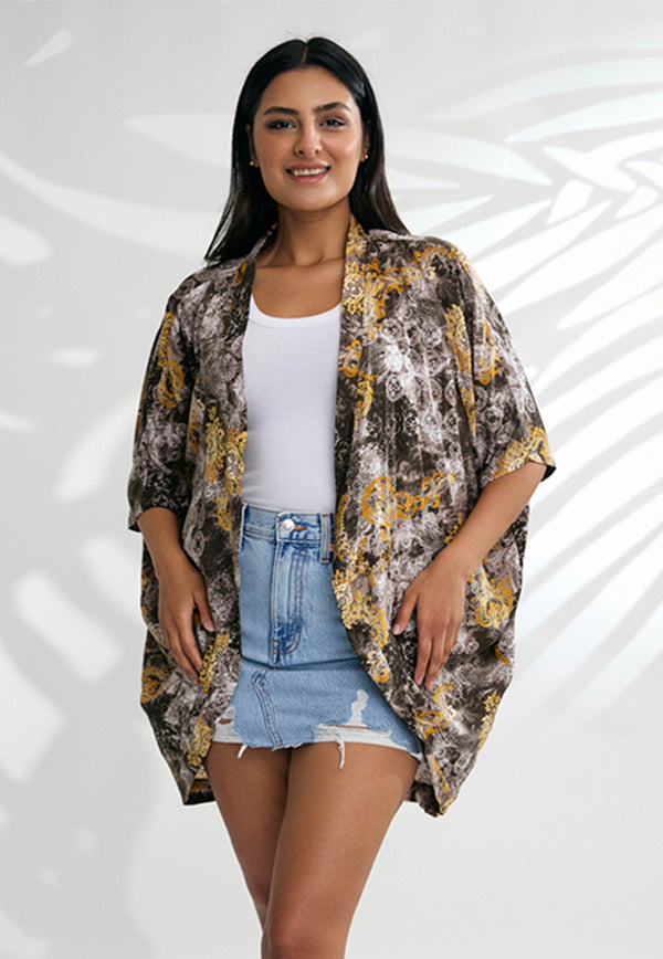 Indii Breeze Short Kimono - Golden