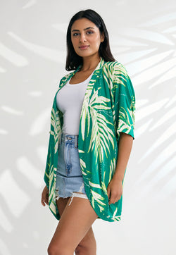 Indii Breeze Short Kimono - Maui Green