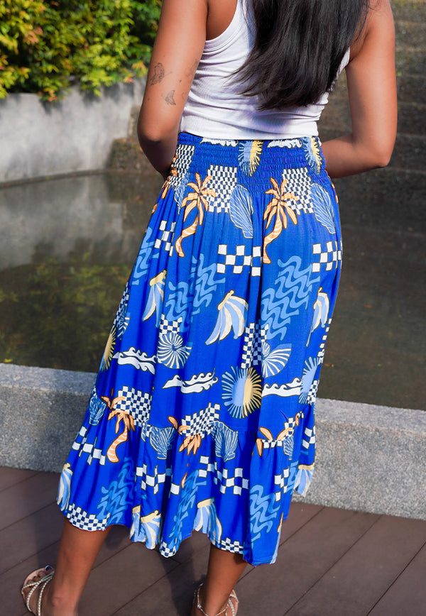 Indii Breeze Stella Skirt - Seaside Blue