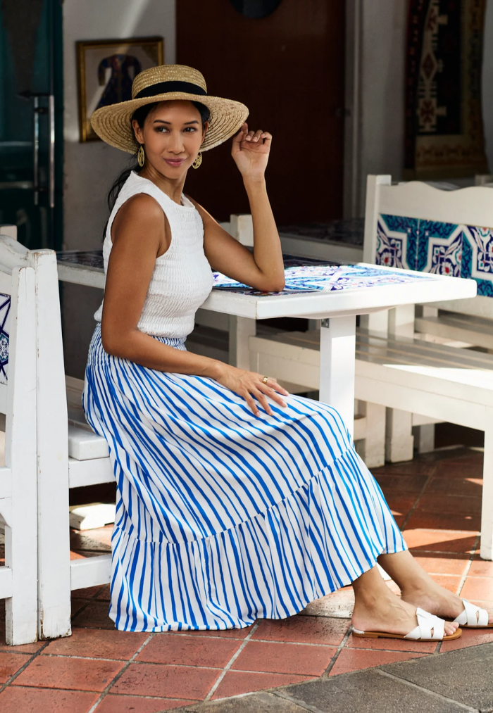 Indii Breeze Stella Skirt - Stripe Blue