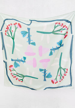 Karangan Big Square Scarf - Mintflo (Voile Polyester)