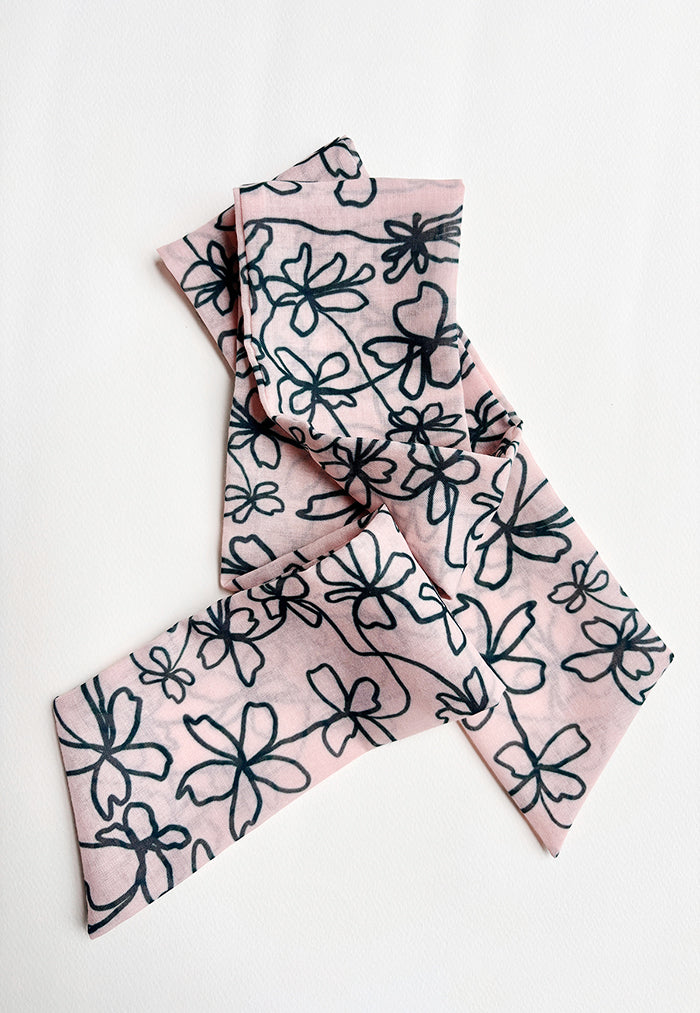 Karangan Long Skinny Scarf - Baby Pink