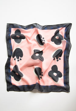 Karangan Mini Square Scarf/ Bandana - Pink Blue Flo