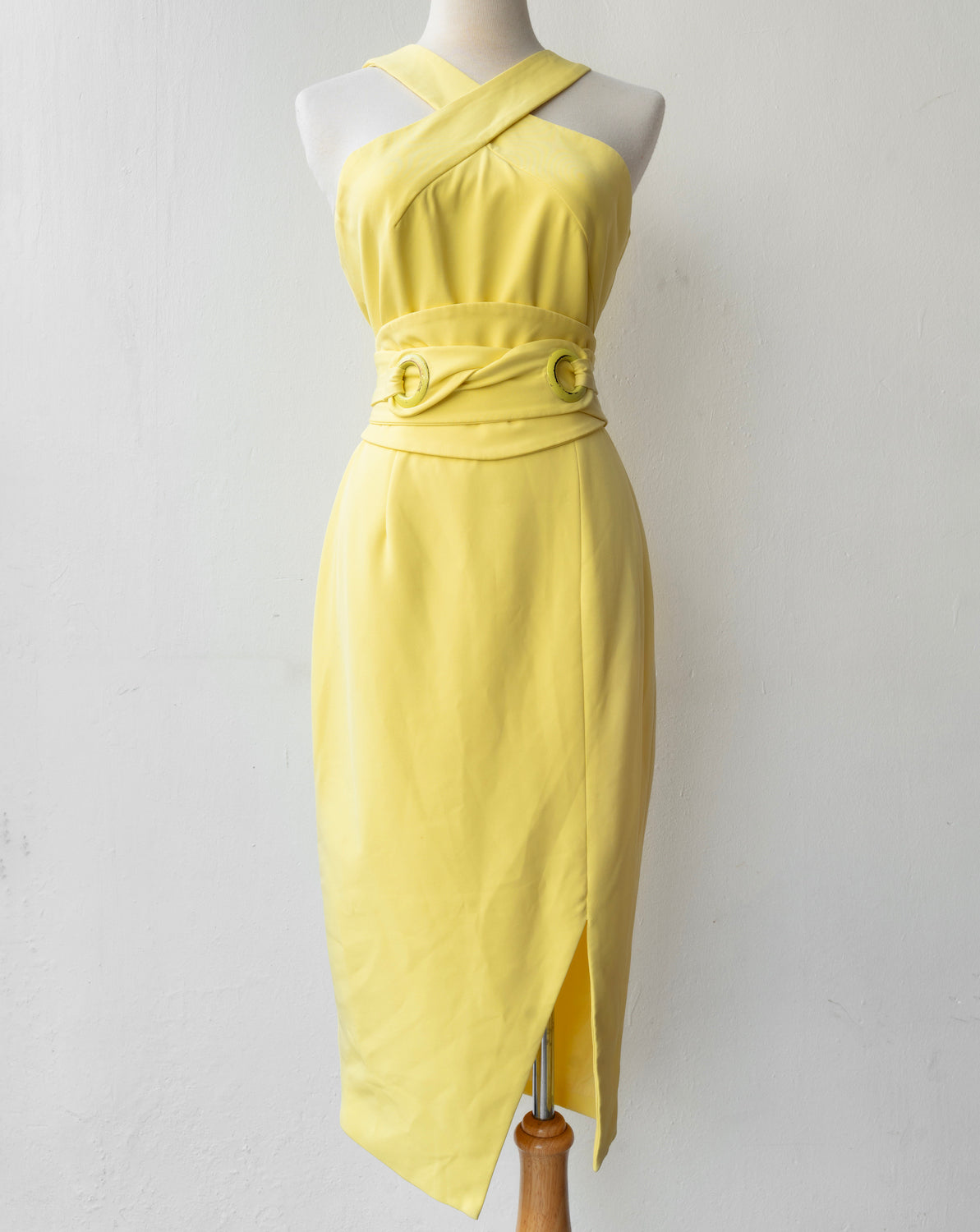 Thryfted Lavish Alice Halter Obi Belt Sheath Dress