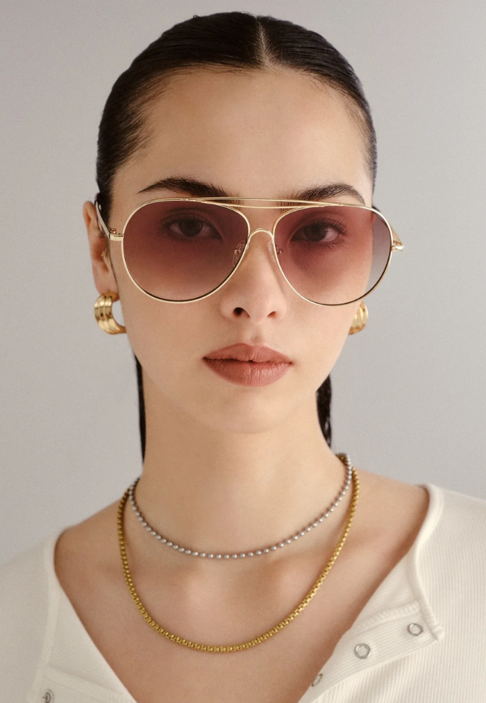Le Specs Abracadabra Sunglasses - Bright Gold/Brown Grad