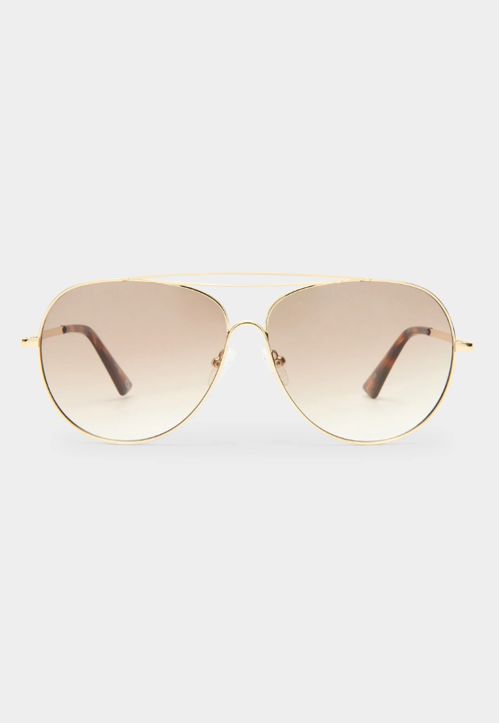 Le Specs Abracadabra Sunglasses - Bright Gold/Brown Grad