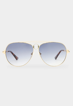 Le Specs Abracadabra Sunglasses - Bright Gold/Smoke Grad