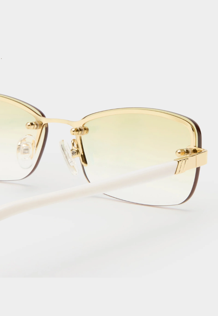 Le Specs Enigmatic Sunglasses - Gold/Ivory