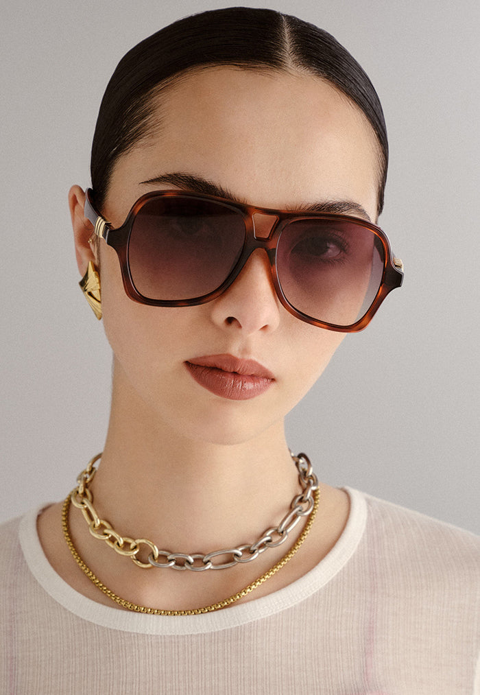 Le Specs Fortune Teller Sunglasses - Toffee Tort