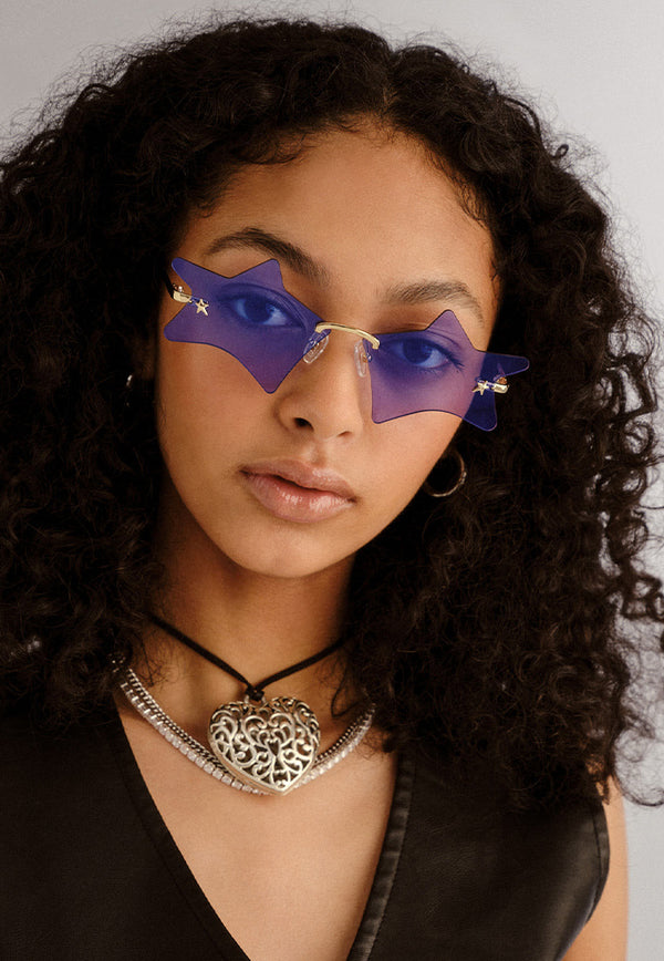 Le Specs Twinkle Sunglasses - Gold/Cobalt