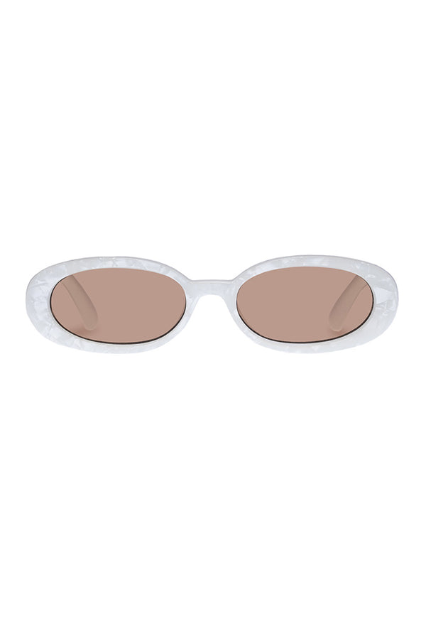 Le Specs Outta Love Sunglasses - White Marble