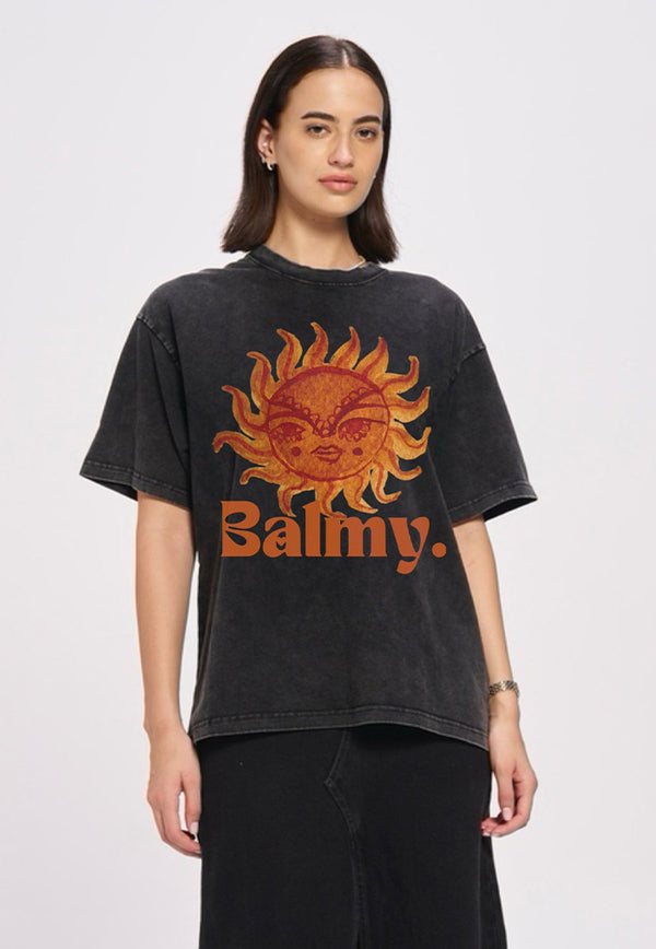 Maku the Label Balmy Acid Wash Oversize Tee - Black