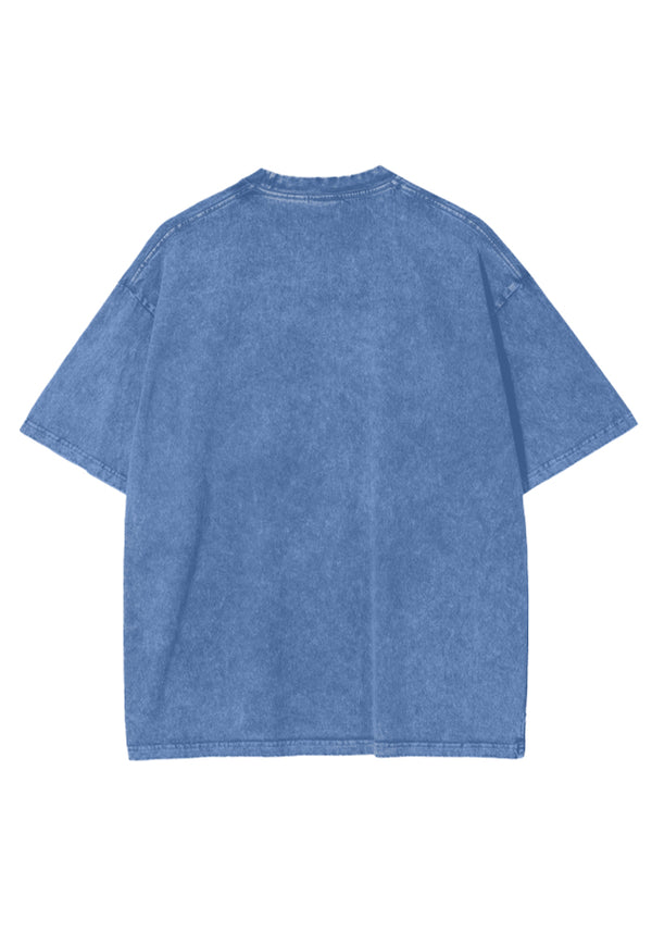 Maku the Label Flaming Love Snow Wash Oversize Tee - Light Blue