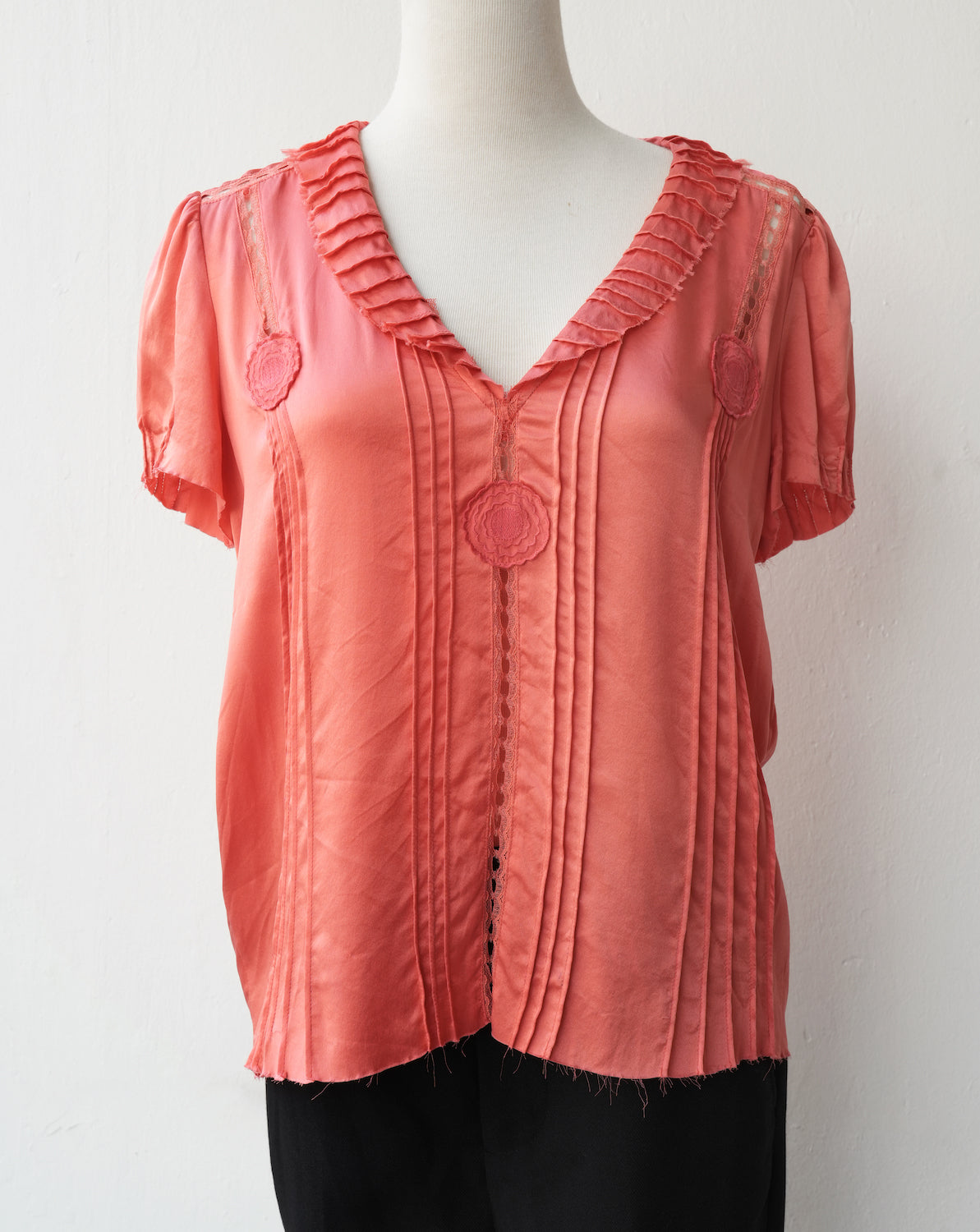 Thryfted Marc Jacobs Raw Hem Pleated Collar Top