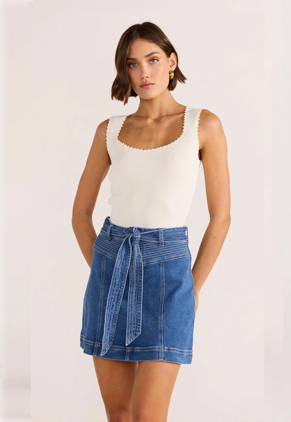 MINKPINK Ellis Denim Panel Mini Skirt