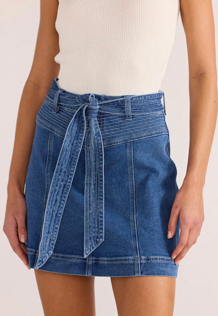 MINKPINK Ellis Denim Panel Mini Skirt