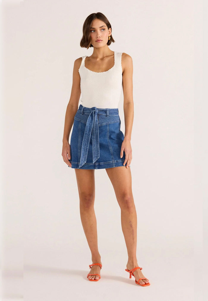 MINKPINK Ellis Denim Panel Mini Skirt