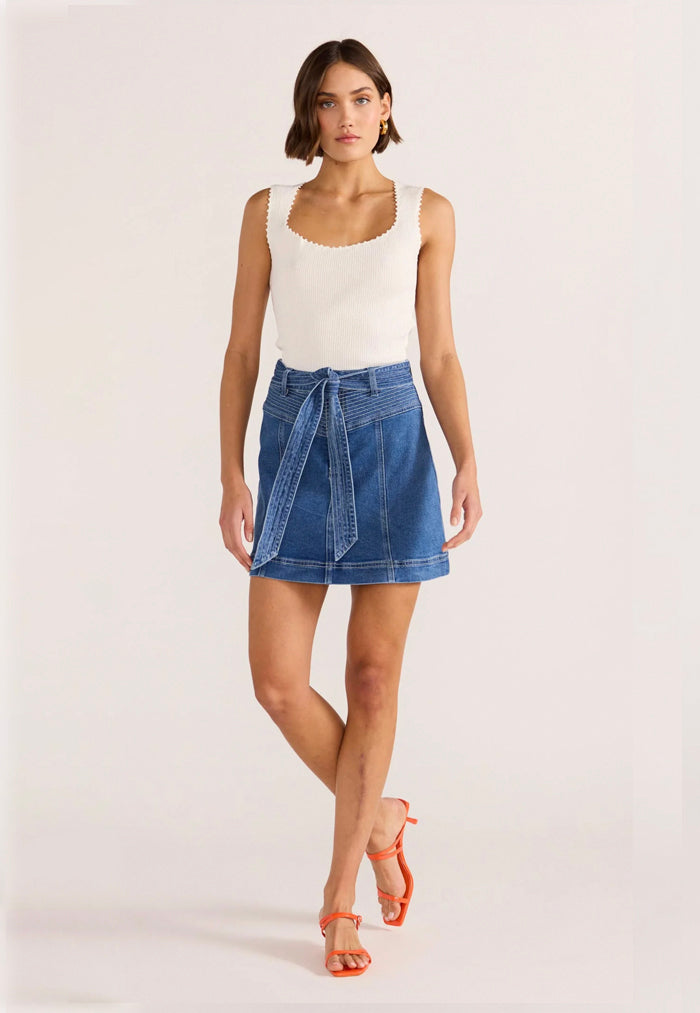 MINKPINK Ellis Denim Panel Mini Skirt