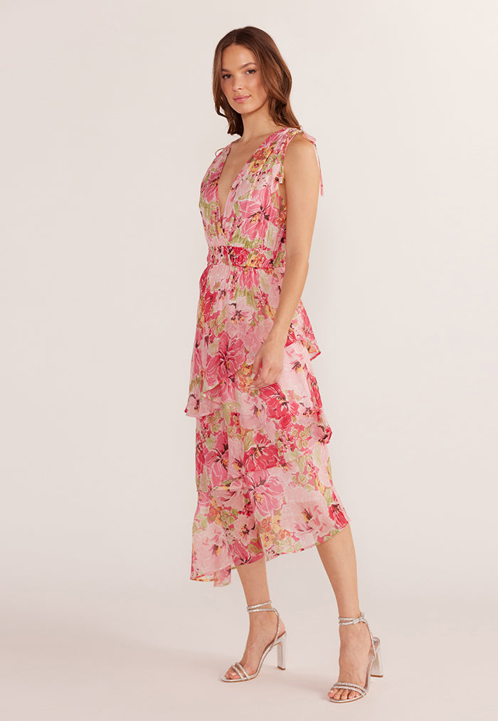 MINKPINK Simone Tiered Midi Dress