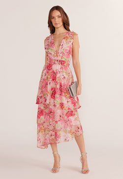 MINKPINK Simone Tiered Midi Dress