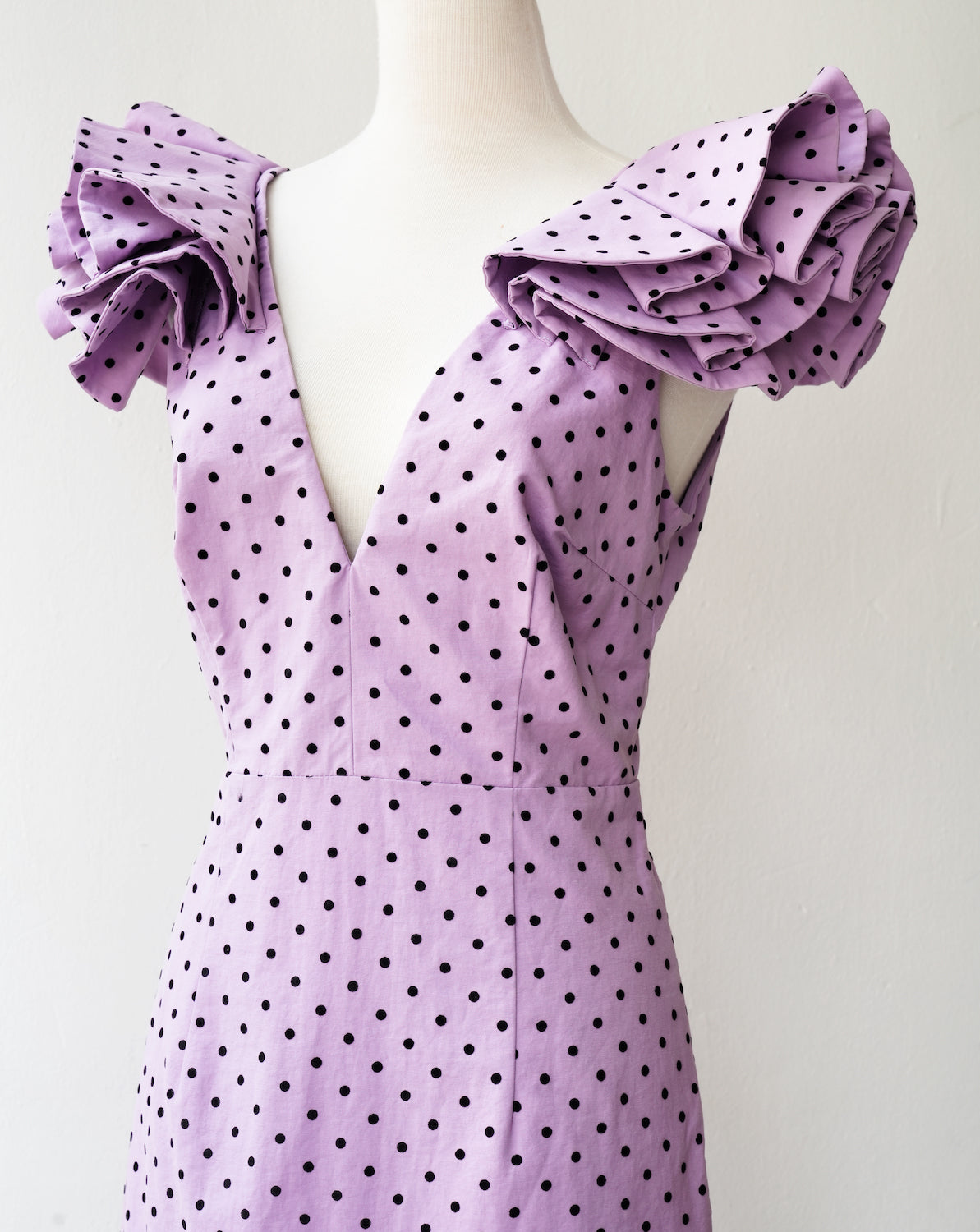 Thryfted Mossman Polka Dot Ruffled Mini Dress