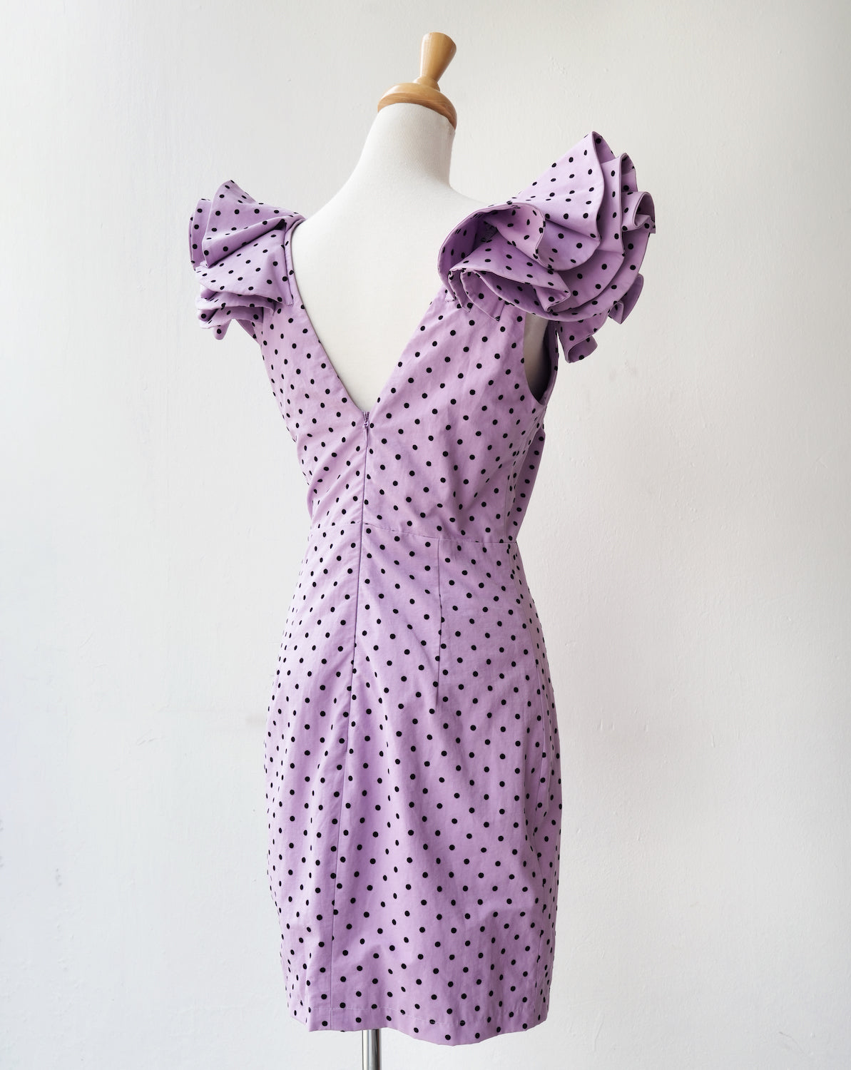 Thryfted Mossman Polka Dot Ruffled Mini Dress