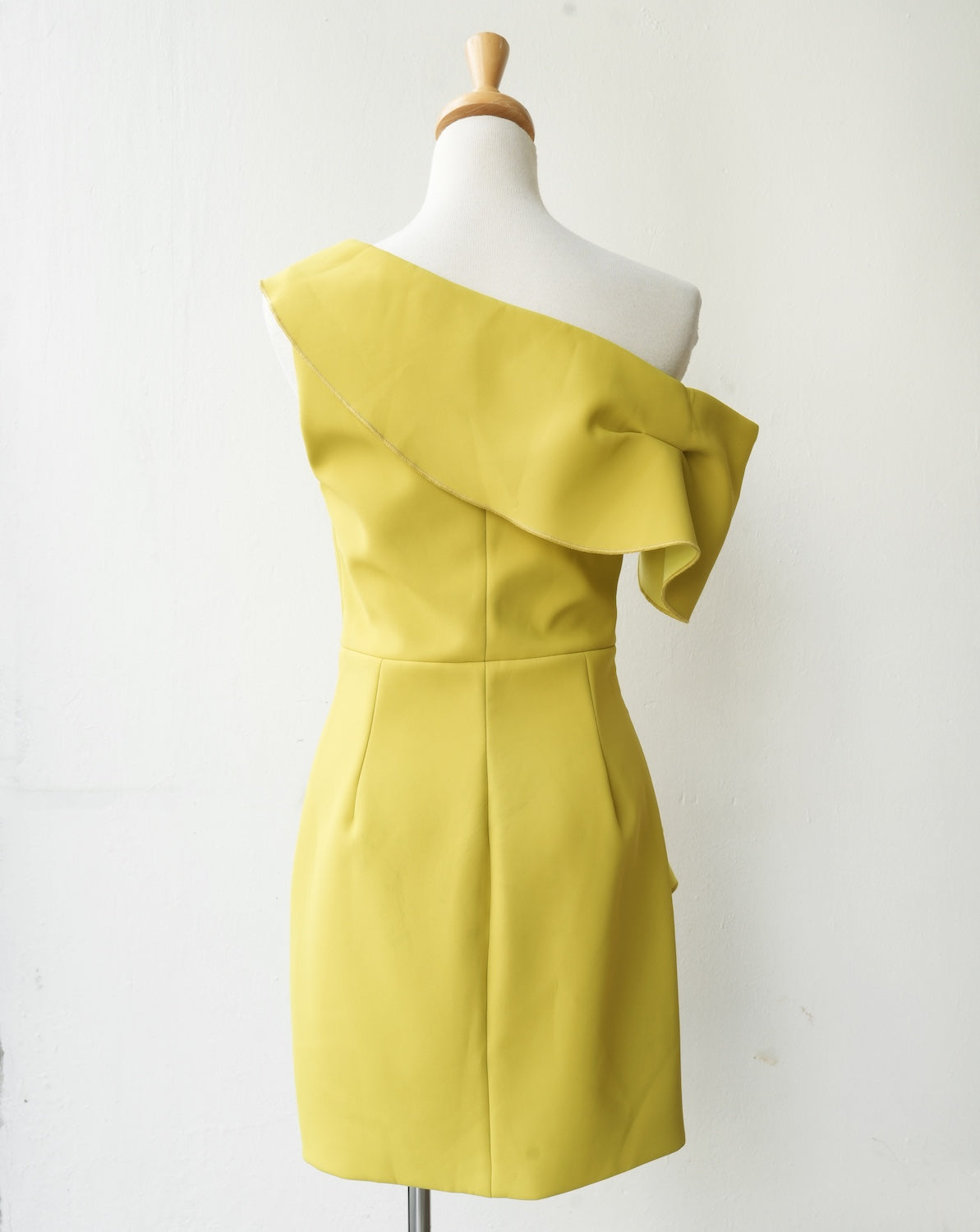 Thryfted Mossman One Shoulder Frill Mini Dress